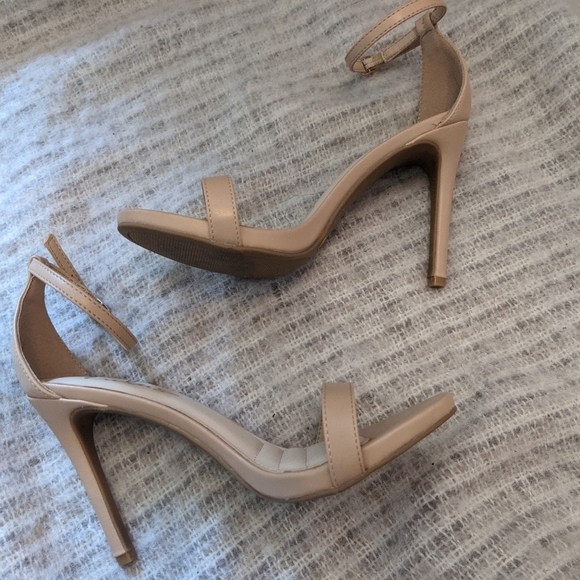 Lulu's Nude Vegan Leather Heels - Picture 14 of 15